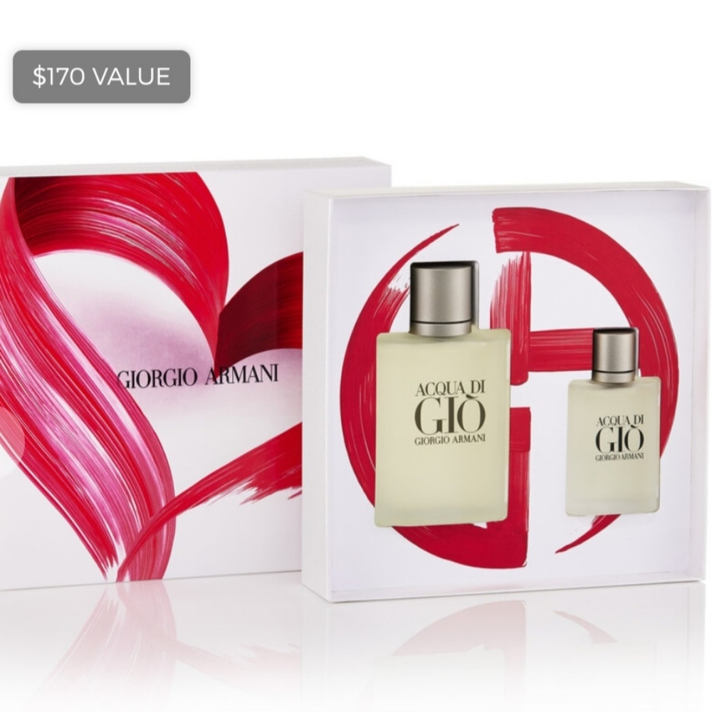 ARMANI ACQUA DI GIO EAU DE TOILETTE HEART GIFT SET $170 VALUE